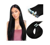 Hair Extensions Hair Gel Extensions #1 Jet Black Straight Artificial Wig 16-26 inches 20 pcs/50 g Invisible(24 inch)