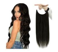 hair extensions Invisible Wire Hair Extensions 1 Piece Fish Line Human Hair Extension With Clip Brazilian Straight Natural Remy Hair Clip In Hairpiece For Women best tape in hair extensions(16 Inches)