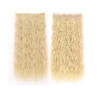 Hair Extensions Long Synthetic Water Wavy Clip In Hair Extensions, Thick Long Loose Waves Hair Extensions Invisible Lace Weft Natural Soft Hairpieces for Women Hair Pieces(22-613,22inches(55cm))