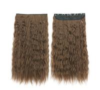 Hair Extensions Long Synthetic Water Wavy Clip In Hair Extensions, Thick Long Loose Waves Hair Extensions Invisible Lace Weft Natural Soft Hairpieces for Women Hair Pieces(8,22inches(55cm))