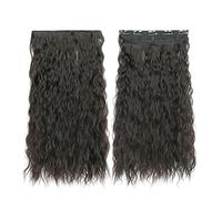 Hair Extensions Long Synthetic Water Wavy Clip In Hair Extensions, Thick Long Loose Waves Hair Extensions Invisible Lace Weft Natural Soft Hairpieces for Women Hair Pieces(2,22inches(55cm))
