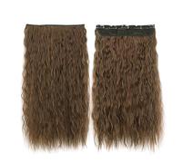 Hair Extensions Long Synthetic Water Wavy Clip In Hair Extensions, Thick Long Loose Waves Hair Extensions Invisible Lace Weft Natural Soft Hairpieces for Women Hair Pieces(2-30,22inches(55cm))