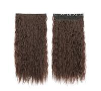 Hair Extensions Long Synthetic Water Wavy Clip In Hair Extensions, Thick Long Loose Waves Hair Extensions Invisible Lace Weft Natural Soft Hairpieces for Women Hair Pieces(2-33,32inches(80cm))