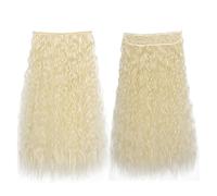 Hair Extensions Long Synthetic Water Wavy Clip In Hair Extensions, Thick Long Loose Waves Hair Extensions Invisible Lace Weft Natural Soft Hairpieces for Women Hair Pieces(613,22inches(55cm))