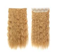 Hair Extensions Long Synthetic Water Wavy Clip In Hair Extensions, Thick Long Loose Waves Hair Extensions Invisible Lace Weft Natural Soft Hairpieces for Women Hair Pieces(27,22inches(55cm))