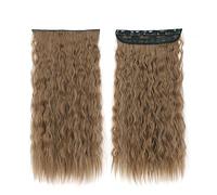 Hair Extensions Long Synthetic Water Wavy Clip In Hair Extensions, Thick Long Loose Waves Hair Extensions Invisible Lace Weft Natural Soft Hairpieces for Women Hair Pieces(12-24,22inches(55cm))