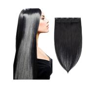 Hair Extensions One Piece Clip in Hair Extensions Real Human Hair #1B Straight Clip in Hair Extensions Clip in Human Hair 3/4 Full Head Remy Hair Extensions Hairpieces Human Hair Clip in Extensions(14