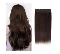 hair extensions One Piece Clip in Hair Fish Line Hair Extensions Human Hair Dark Brown Color #2 Clips Real Natural Brazilian Hair Apply Invisible Wire 16-26 Inch best tape in hair extensions(26 inches