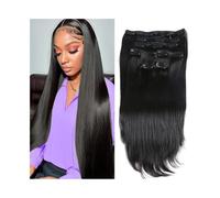 hair extensions Straight Clip in Hair Extensions for Women Brazilian Remy Hair Extensions 8Pcs 240g Double Weft Thick Silky Clip in Human Hair Extensions best tape in hair extensions(20inches)