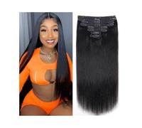 hair extensions Straight Hair Clip In Hair Extensions Real Human Hair Extensions for Black Women Soft Silky Brazilian Remy Hair Clip In Extensions 8Pcs 120g best tape in hair extensions(22inches)