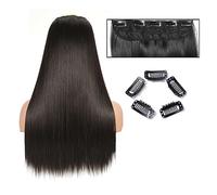 Hair Extensions Straight Hair Extensions 24" Long Straight One Piece 5Clips Clip in Hair Extensions Synthetic Hairpieces for Woman Hair Pieces(SG66 2)