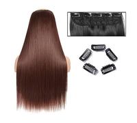 Hair Extensions Straight Hair Extensions 24" Long Straight One Piece 5Clips Clip in Hair Extensions Synthetic Hairpieces for Woman Hair Pieces(SG66 33)