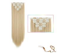 Hair Extensions Synthetic 22inch clip in hair Long Straight Hair Extension High Tempreture ombre Hairpiece Extensions for Women Girls, 7pcs/set Hair Pieces(SC66 16 613)