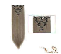 Hair Extensions Synthetic 22inch clip in hair Long Straight Hair Extension High Tempreture ombre Hairpiece Extensions for Women Girls, 7pcs/set Hair Pieces(SC66 10 60)