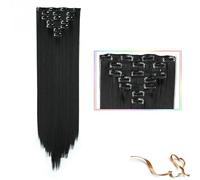 Hair Extensions Synthetic 22inch clip in hair Long Straight Hair Extension High Tempreture ombre Hairpiece Extensions for Women Girls, 7pcs/set Hair Pieces(SC66 1)