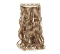 Hair Extensions Synthetic Hair Extensions 24Inch Hair ExtensionsLong Wavy Women Clip In One Piece Hair Extensions Black Brown Fake clip Hairpiece for women Hair Pieces(12P24)
