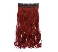 Hair Extensions Synthetic Hair Extensions 24Inch Hair ExtensionsLong Wavy Women Clip In One Piece Hair Extensions Black Brown Fake clip Hairpiece for women Hair Pieces(118-M130M)