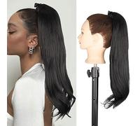Hair Extensions Synthetic Messy Bun Women Fashion Long Curly Wig Headband Style Bun Ponytail Hair Extensions Hair Comb Bun Wig Hair Pieces For Women,01-22inches-55cm
