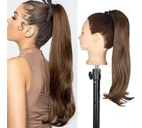 Hair Extensions Synthetic Messy Bun Women Fashion Long Curly Wig Headband Style Bun Ponytail Hair Extensions Hair Comb Bun Wig Hair Pieces For Women,B-22inches-55cm