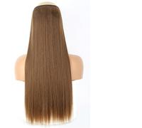Hair Extensions Thick Long Straight Synthetic Long Straight 5 Clip In Hair Extensions 55/80cm Heat Resistant One Piece Fake Hairpiece for Women Naturtal Black Brown Hair Pieces(6,55cm 120g)