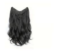 Hair Extensions U-shaped Clip In Hair Extensions 3/4 Full Head Instant One Piece Long Wavy Hair Extensions Heat Resistance Synthetic Clip in Hair Extensions Human Hair Clip in Extensions(Natural Black