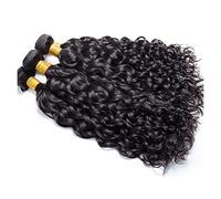 Hair Extensions Water Wave Bundles Human Hair Extensions 3 4 Bundles Brazilian Hair Weave Bundles Unprocessed Virgin Remy Hair Weave Extensions Natural Black Color human hair bundles ( Size : 10inch o