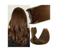 Hair Extensions Wire Hair Extensions Chocolate Brown Straight with Transparent Fish Line #4 Invisible(12 inches)