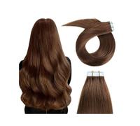 Hair Extensions Women's Straight Hair Extensions 20pcs/50g Double-sided Adhesive Invisible Wig(Brown,20 inch)