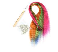 Hair Feathers 10 Root/pack Feather Hair Extensions Colorful I Tip Hairpiece 16inch Synthetic Accessiories For Women Girls Daily Party Use(YMFTZ-50)