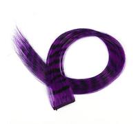 Hair Feathers Synthetic Hair Extension18" Long Straight Women High Temperature Clip In Extension Hairpiece Feather Wig Blue Rose Colorful(3 pcs,4_18INCHES)