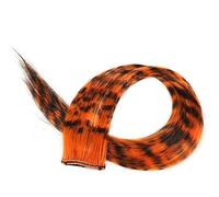 Hair Feathers Synthetic Hair Extension18" Long Straight Women High Temperature Clip In Extension Hairpiece Feather Wig Blue Rose Colorful(1pcs,11_18INCHES)