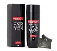 Hair Fibres VOLUMON Keratin Hair Building Fibres for Thinning Hair - Instantly Conceals Thinning Areas for Fuller Thicker Hair - For Men & Women 28g PLUS Hairline Optimiser (Dark Brown)