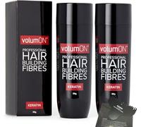 Hair Fibres x2 VOLUMON Keratin Hair Building Fibres for Thinning Hair | Instantly Conceals Thinning Areas for Fuller Thicker Hair - For Men & Women 28g x2 + Hairline Optimiser (White)