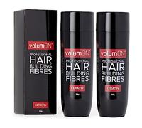 Hair Fibres x2 VOLUMON Keratin Hair Building Fibres for Thinning Hair - Instantly Conceals Thinning Areas for Fuller Thicker Hair - For Men & Women 28g x2 (White)