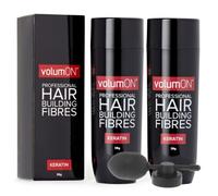 Hair Fibres x2 VOLUMON Keratin Hair Building Fibres for Thinning Hair - Instantly Conceals Thinning Areas for Fuller Thicker Hair - For Men & Women 28g x2 + Applicator (Dark Brown)