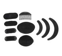 Hair Fluffy Sponge Bump Inserts Set Black Sponge Shapers | 3 Moon Pads, 2 Fluffy Pads and 1 Fringe Pad, Firm Hold, Lightweight, No Extra Tools Needed
