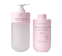 Hair Gain Now Hydrating Conditioner Starter Kit, Refillable Bottle with 250ml Refill, Peptide-Enriched, Marshmallow Root Formula, All Hair Types, Vegan, Sulphate-Free