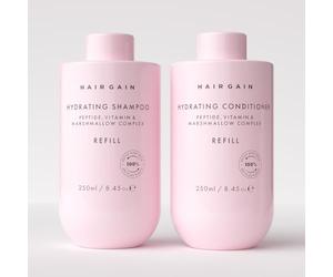 Hair Gain Now Hydrating Shampoo & Conditioner, Peptide-Enriched, Sulphate-Free, Refill Duo, with Marshmallow Root & Vitamins, for All Hair Types, 250ml Each