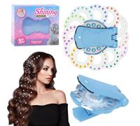 Hair Gem Stamper,180 Hair Gems for Hair Jewel Stamper,Hair Gems Stamper for DIY Hair Jewels Decoration Set,Hair Stamper Gems for Hair/DIY/Cloth/Phone,Gift to Girl Birthday Party Festival - Blue