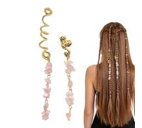 Hair Gems for Braids | Vintage Dreadlock Decorative Rings | Natural Stone Dreadlock Gemstone - for Women Girls Lady Wedding Prom Birthday Bridal Festival Makeup Costumes