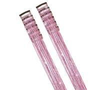 Hair Glitter Extensions - 12 Pcs Glow Wig Clips, 20Inch Heat-Resistant Tinsel Strands | Shiny Colorful Hair Accessories for Teen Lady Costume Braid Party Festival Christmas Celebration Fun