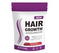Hair Growth Accelerator Soft Chews, Lustriva & Biotin to Promote Thicker, Stronger, Fuller Hair, Hair Growth Vitamins, Clinically Studied, Mixed Berry,60 Count
