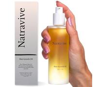Hair Growth Oil by Natravive 100% Natural with Rosemary Oil To Promote Follicle Growth, Biotin, Argan, Caffeine, Coconut and Lavender Oil to Nourish and Thicken all Hair Types