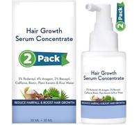 Hair Growth Serum Concentrate - 3% Redensyl, 4% Anagain, 2% Baicapil, Caffeine, Biotin, Plant Keratin & Rice Water - Hair Growth Serum for Men & Women (Pack of 2)