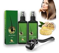 Hair Growth Serum & Lotion 2 Pack for Men & Women - Hair Root & Beard Growth with Roller + Ginger Shampoo Soap