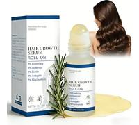 Hair Growth Serum Roll On 30ml, Rosemary Oil for Hair Growth with Caffeine, DHT-Blocking Scalp Serum for Thicker, Fuller Hair, Reduces Hair Fall for All Hair Types, Vegan, Women & Men, Fast-Absorbing