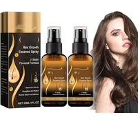Hair Growth Serum Spray, with Ginger, Grape Seed Oil and Paeonia Root Extract, Hair Regrowth Thickening Spray for Thicker, Longer & Stronger Hair (2Pcs)