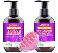 Hair Growth Shampoo and Conditioner Set for Women and Men w/Scalp Massager | Sulfate-Free Enriched with Biotin, Keratin,Castor Oil, Argan Oil,Coconut Oil,Rice Water-Hair Loss Treatment