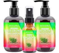 Hair Growth Shampoo and Conditioner Set w/Heat Protectant Spray,Rosemary Biotin Keratin Argan Oil Sulfate Free Routine Hair Growth Products for Thinning Hair & Hair Loss,Birthday Gifts for Women Men