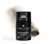 Hair Guru London Hair Fibres - 5g Bottle - Instant Thickening Cotton Hair Fibres - Covers Bald Spots and Thinning Hair - Waterproof Hair Powder Concealer - Unisex - Dark Brown